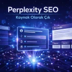 Perplexity arama sonuçlarında kaynak görünürlüğünü temsil eden Perplexity SEO kapak görseli
